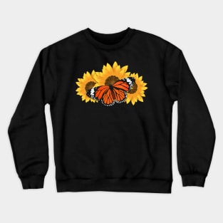 Monarch butterfly with SunFlower Crewneck Sweatshirt